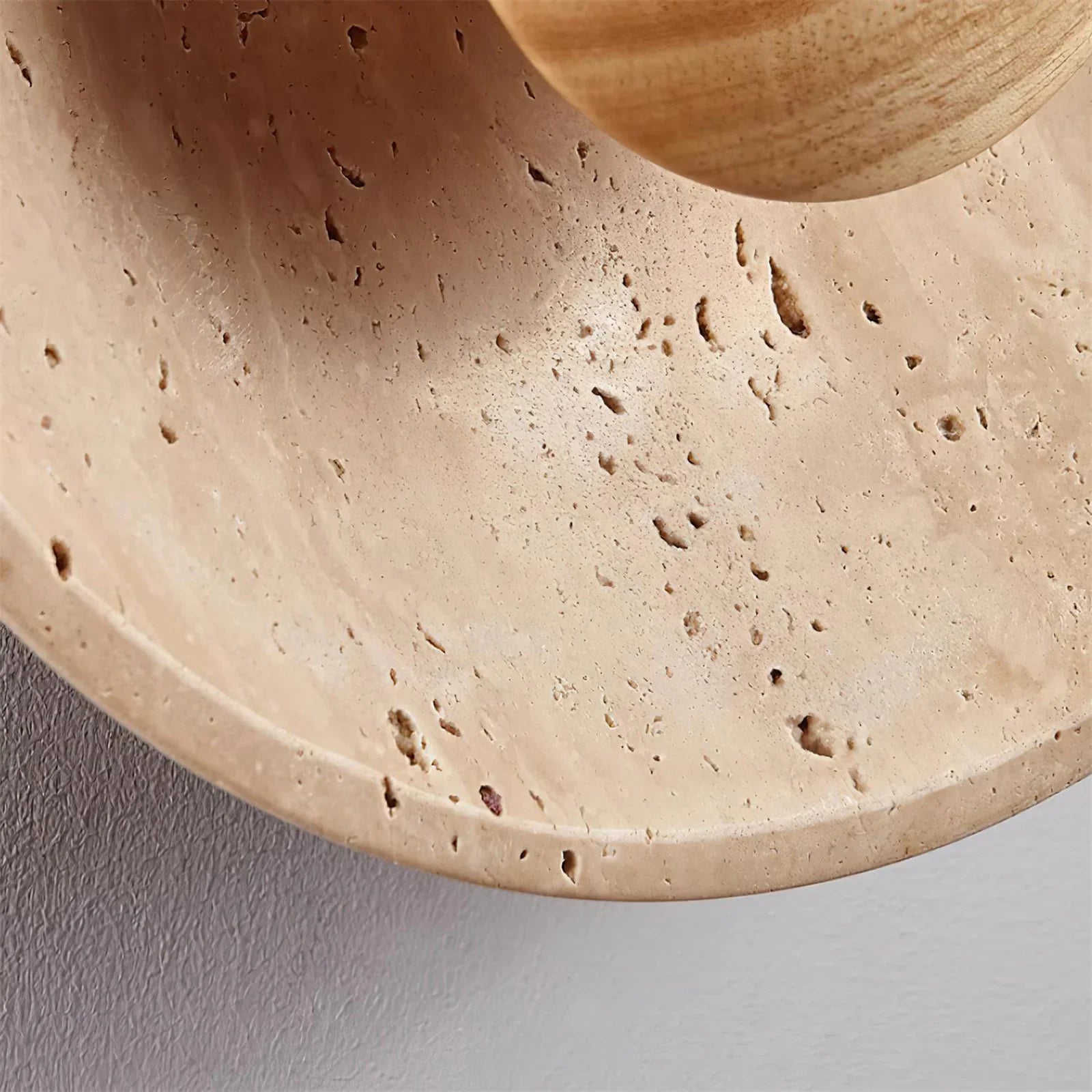 Round Halo Travertine Wall Lamp