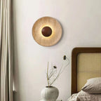Round Halo Travertine Wall Lamp