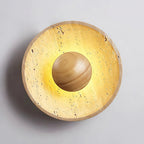 Round Halo Travertine Wall Lamp