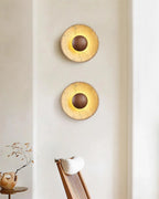 Round Halo Travertine Wall Lamp