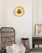 Round Halo Travertine Wall Lamp