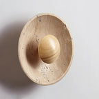 Round Halo Travertine Wall Lamp