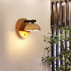 Round Hemispherical Travertine Wall Light