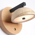 Round Hemispherical Travertine Wall Light