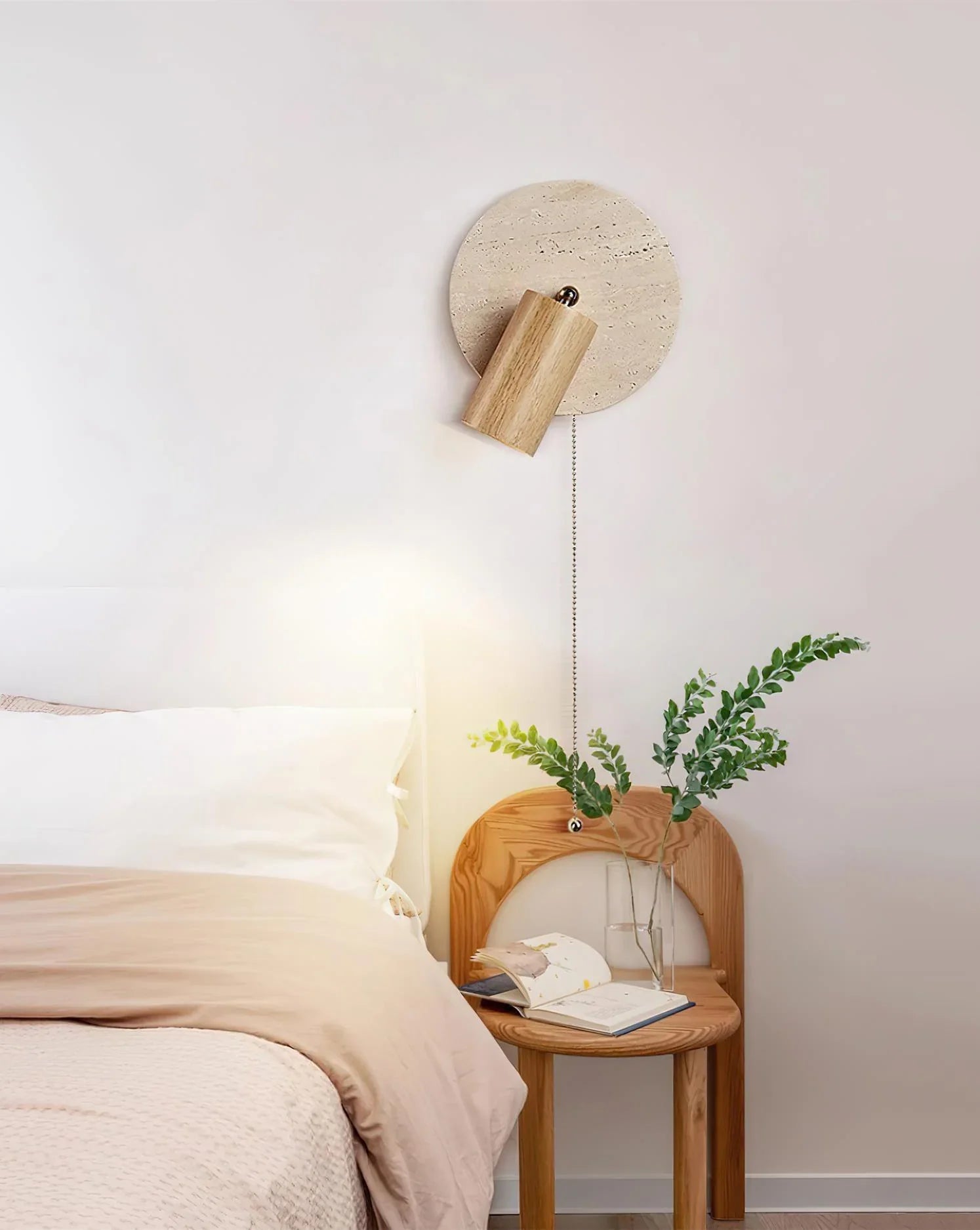 Round Miadi Travertine Wall Lamp