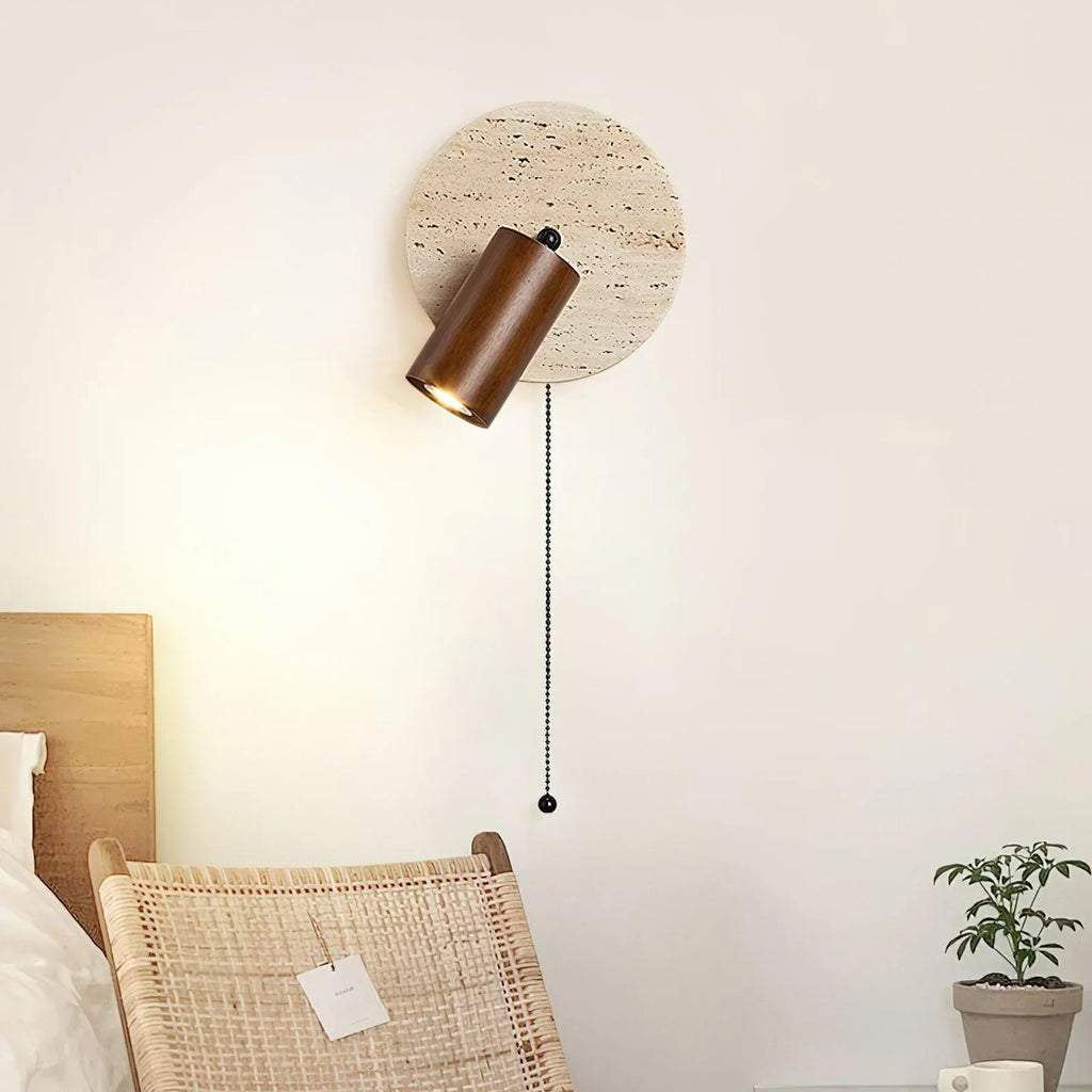 Round Miadi Travertine Wall Lamp