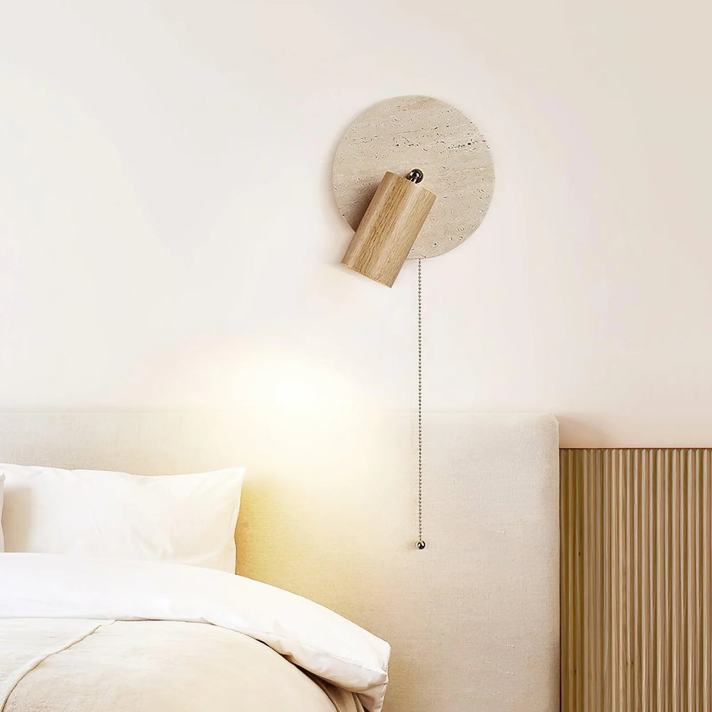 Round Miadi Travertine Wall Lamp