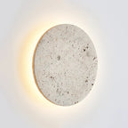 Round Natural Travertine Wall Lamp