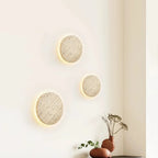 Round Natural Travertine Wall Lamp