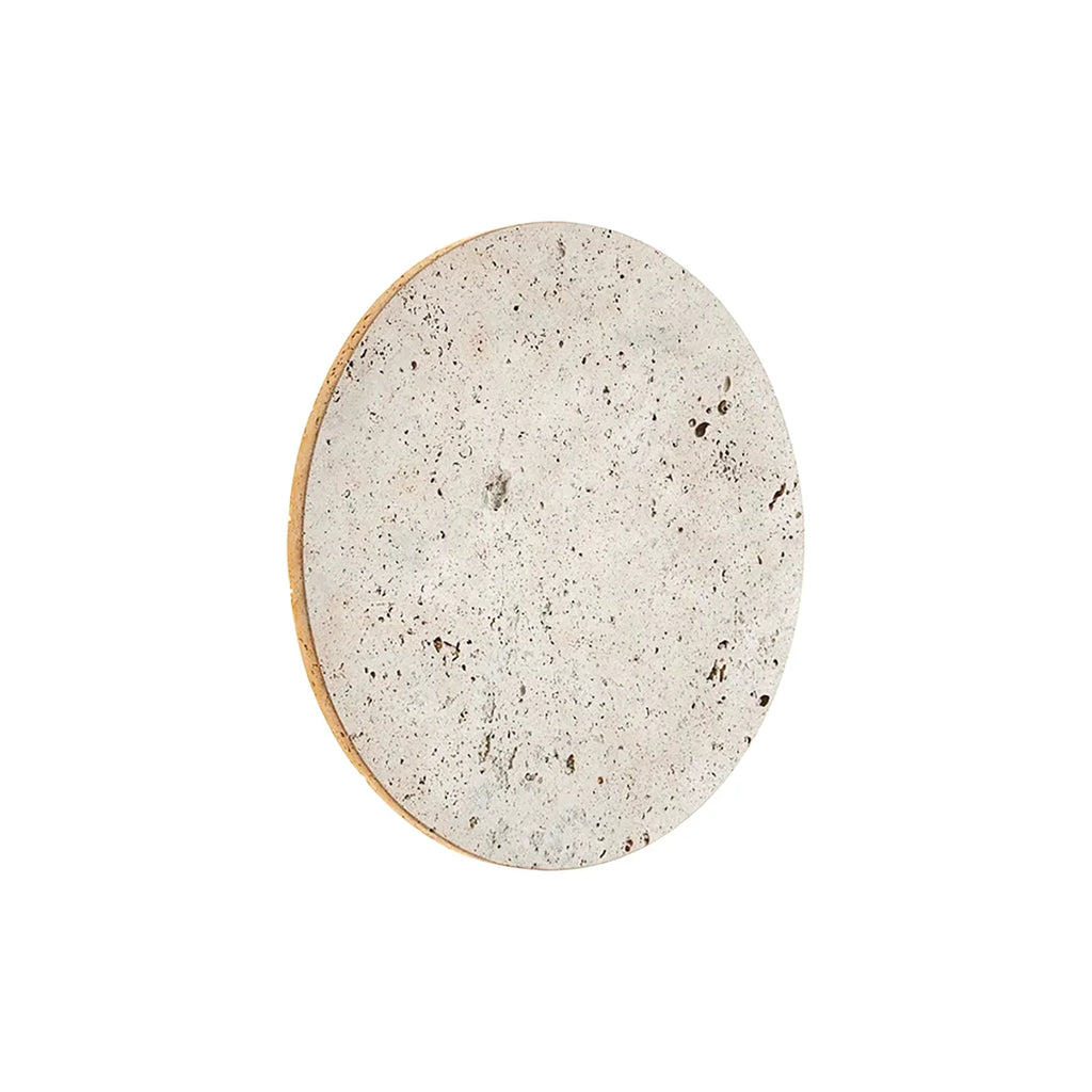 Round Natural Travertine Wall Lamp