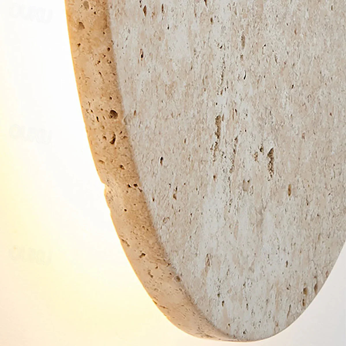 Round Natural Travertine Wall Lamp