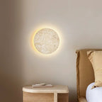 Round Natural Travertine Wall Lamp