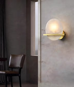 Round Savion Alabaster Wall Lamp