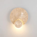 Round Travertine Disc Wall Lamp