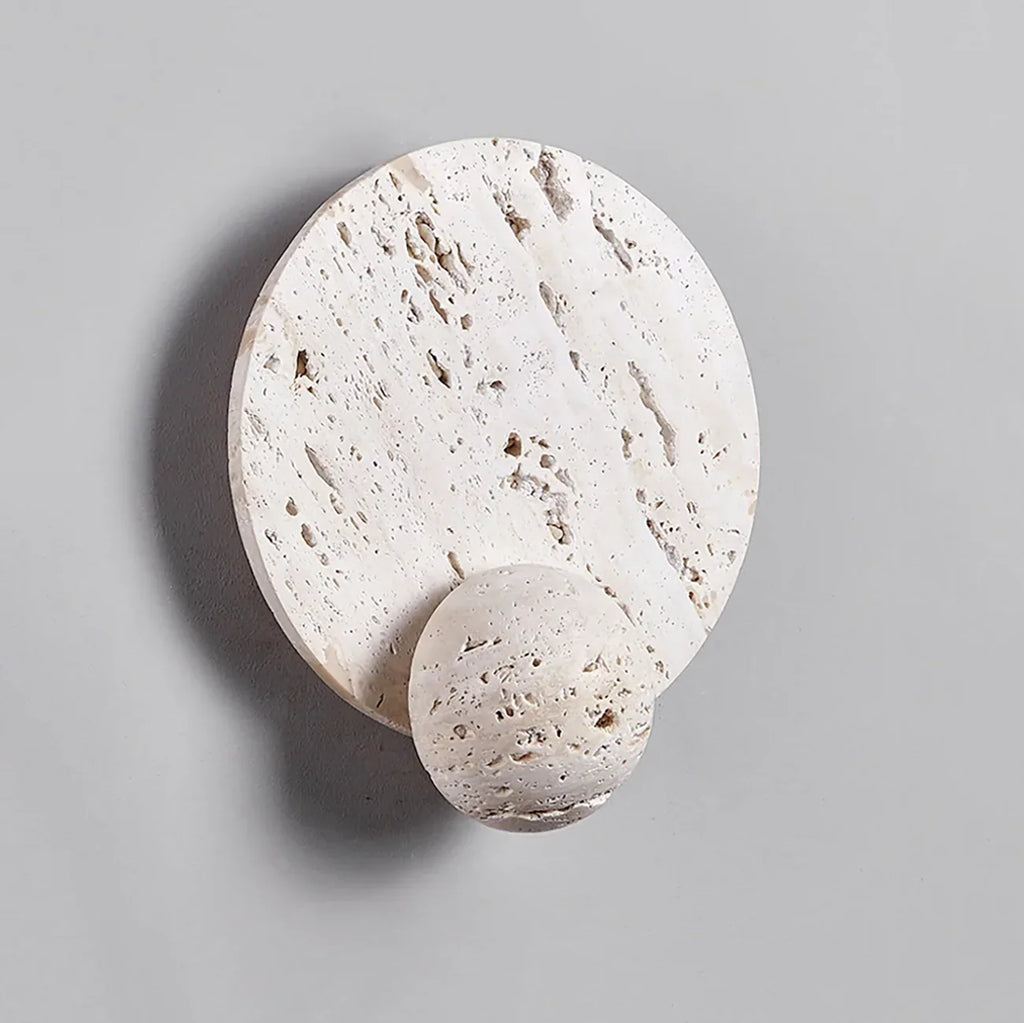 Round Travertine Disc Wall Lamp