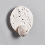 Round Travertine Disc Wall Lamp