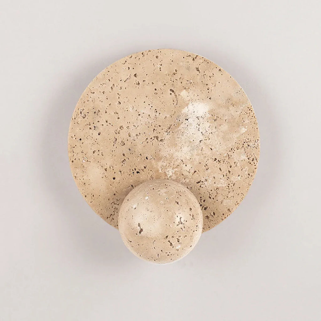 Round Travertine Disc Wall Lamp