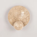 Round Travertine Disc Wall Lamp