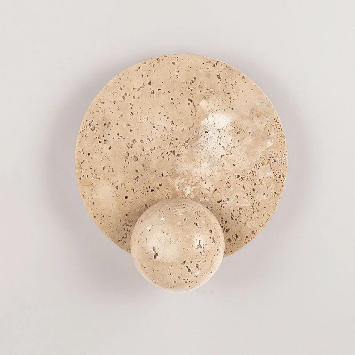 Round Travertine Disc Wall Lamp