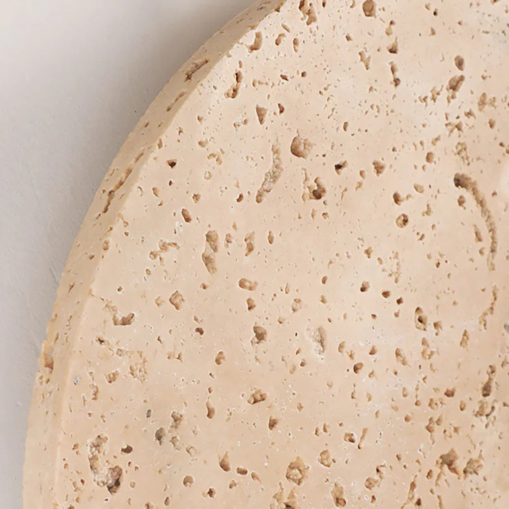 Round Travertine Disc Wall Lamp