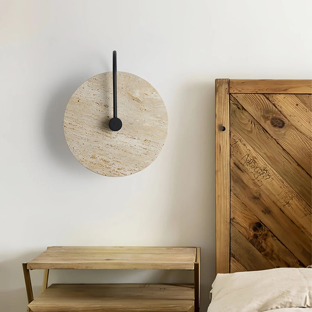 Round Travertine Wall Lamp