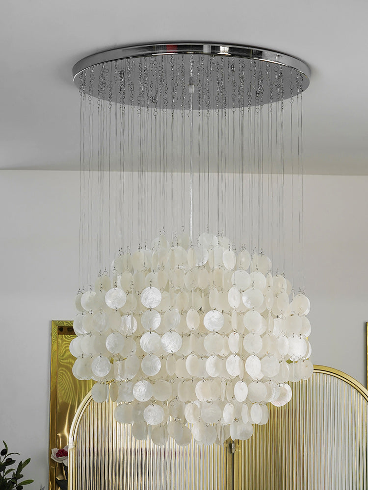 Capiz Shell Layered Pendant Light