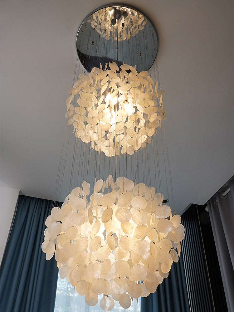Capiz Shell Layered Pendant Light