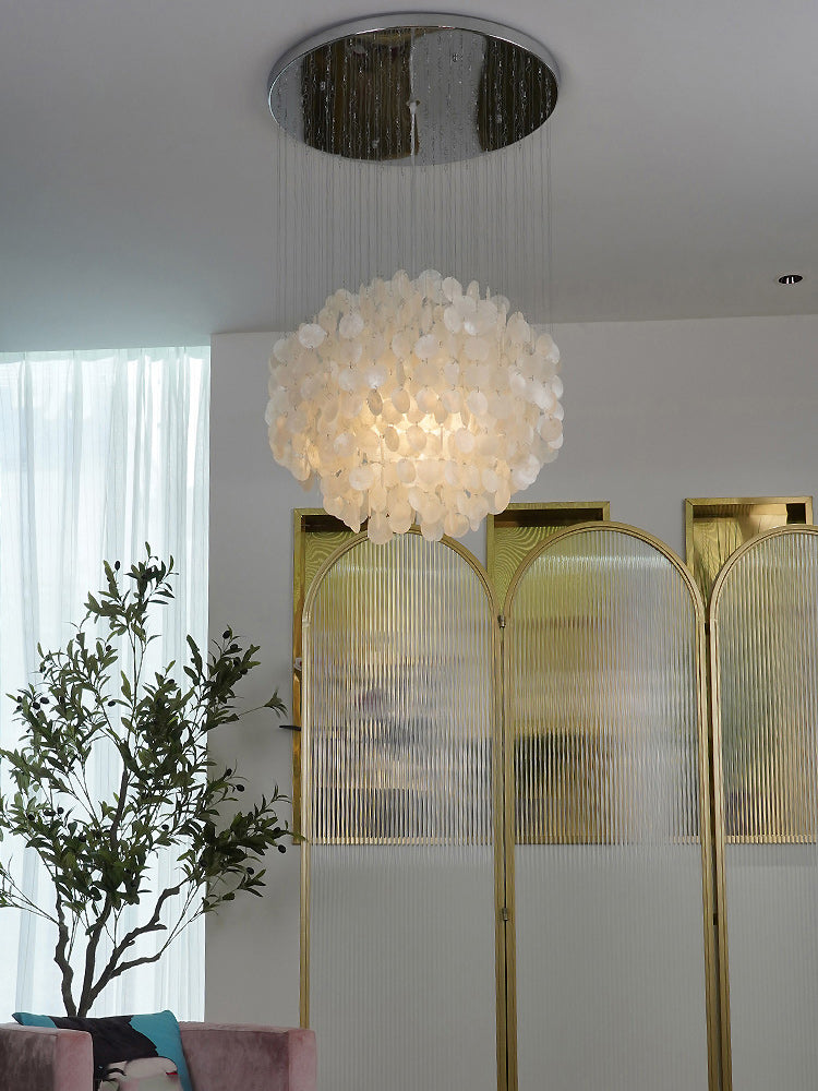Capiz Shell Layered Pendant Light