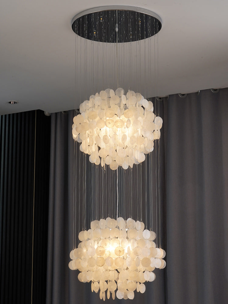 Capiz Shell Layered Pendant Light