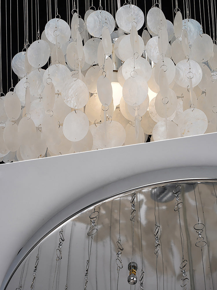 Capiz Shell Layered Pendant Light