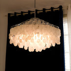 Round Shell Chandelier for Bedroom Living Room