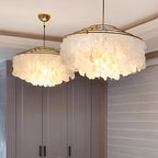 Round Shell Chandelier for Bedroom Living Room
