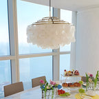 Round Shell Chandelier for Bedroom Living Room