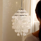 Round Shell Chandelier for Bedroom Living Room