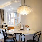 Round Shell Chandelier for Bedroom Living Room