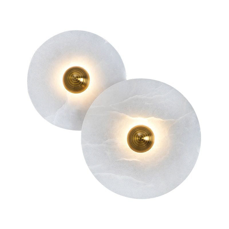 Round Alabaster Combination Wall Sconce
