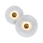 Round Alabaster Combination Wall Sconce