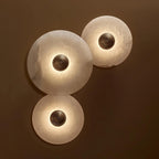 Round Alabaster Combination Wall Sconce