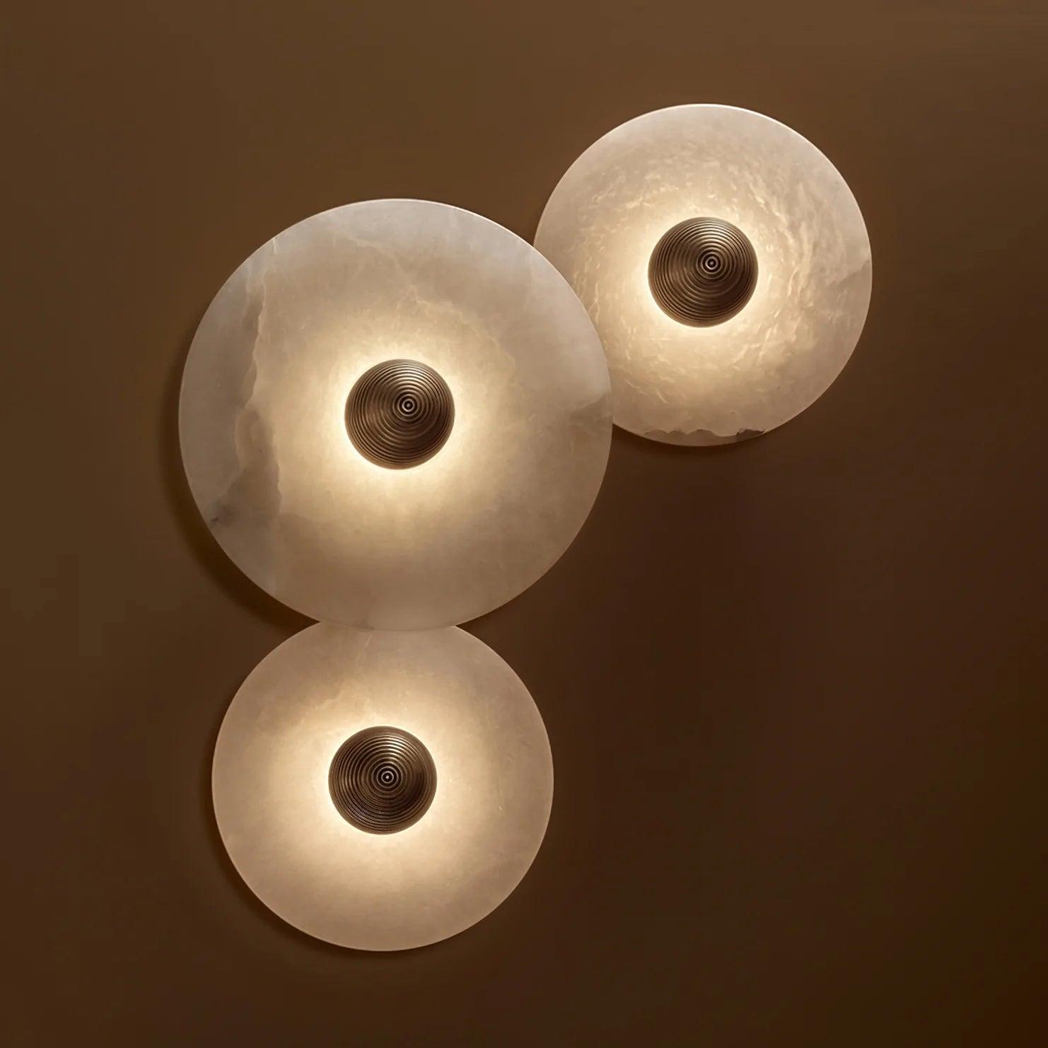 Round Alabaster Combination Wall Sconce