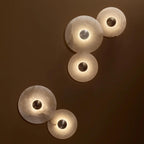 Round Alabaster Combination Wall Sconce