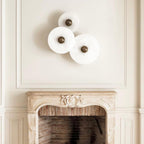 Round Alabaster Combination Wall Sconce