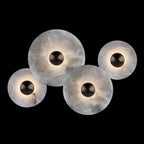 Round Alabaster Combination Wall Sconce