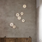 Round Alabaster Combination Wall Sconce