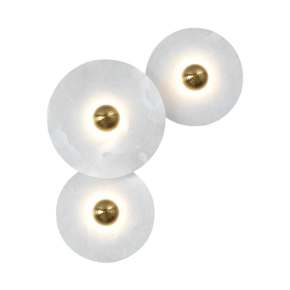 Round Alabaster Combination Wall Sconce