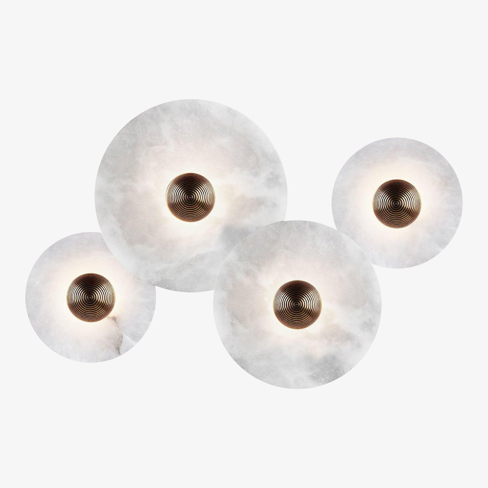 Round Alabaster Combination Wall Sconce