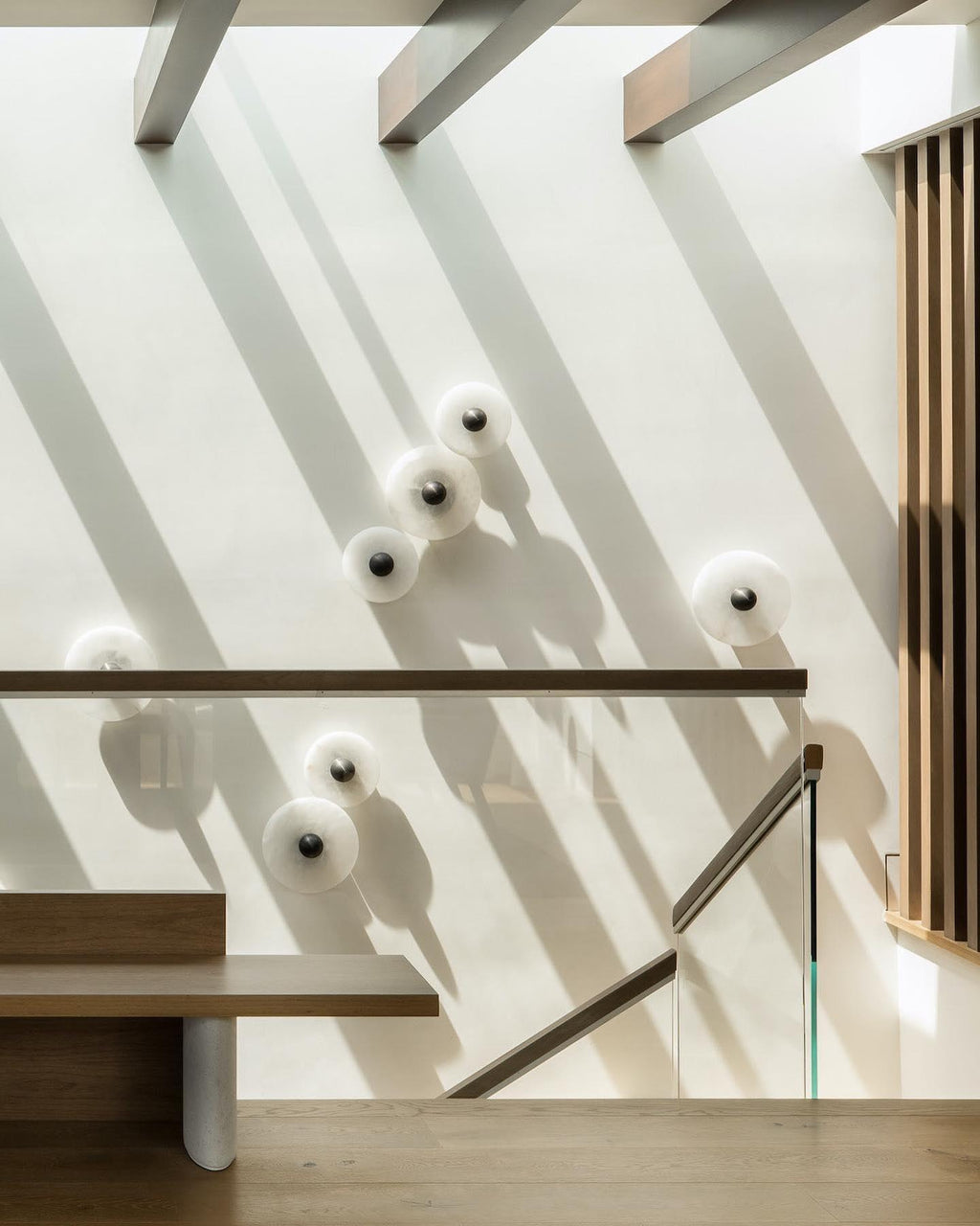 Round Alabaster Combination Wall Sconce