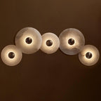 Round Alabaster Combination Wall Sconce
