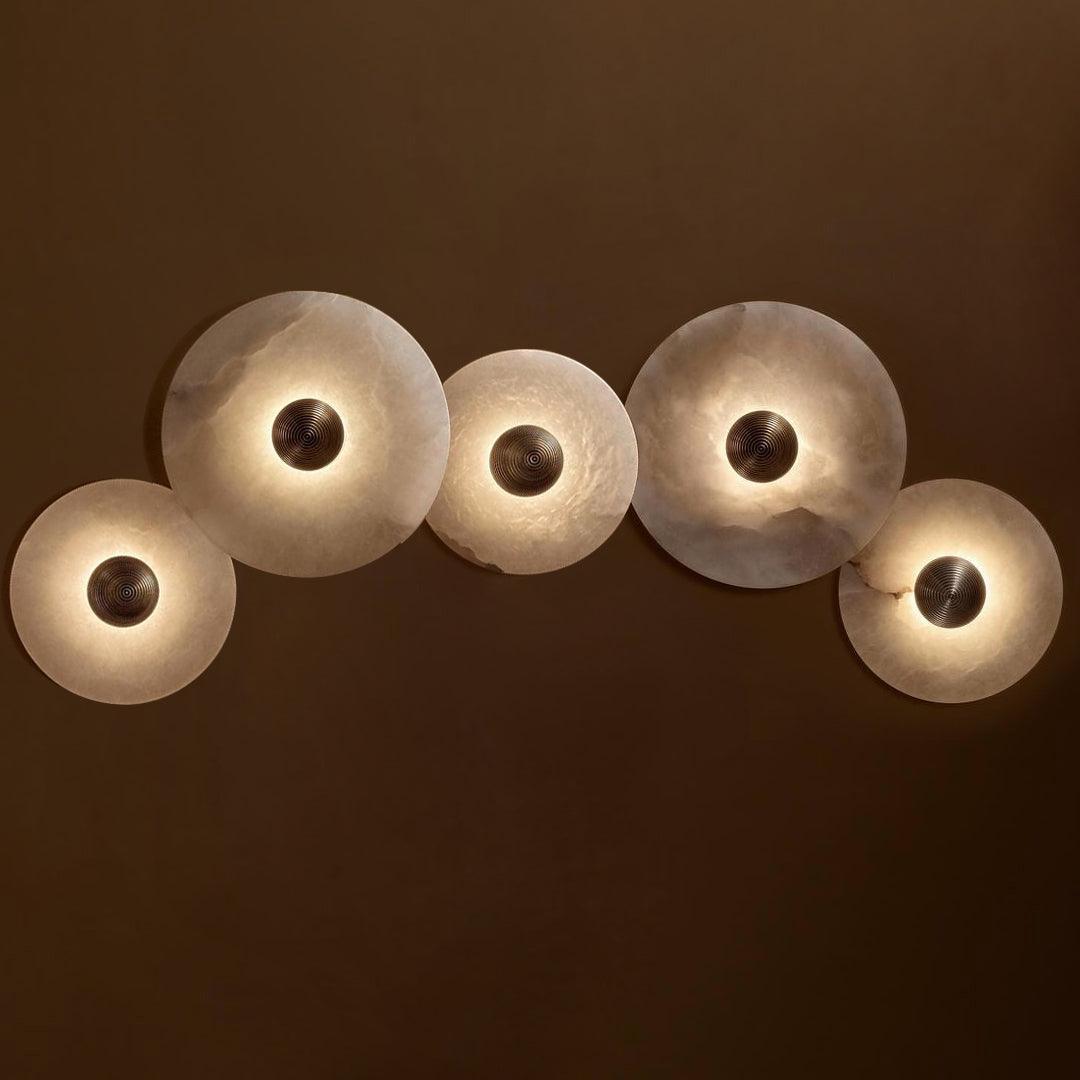 Round Alabaster Combination Wall Sconce