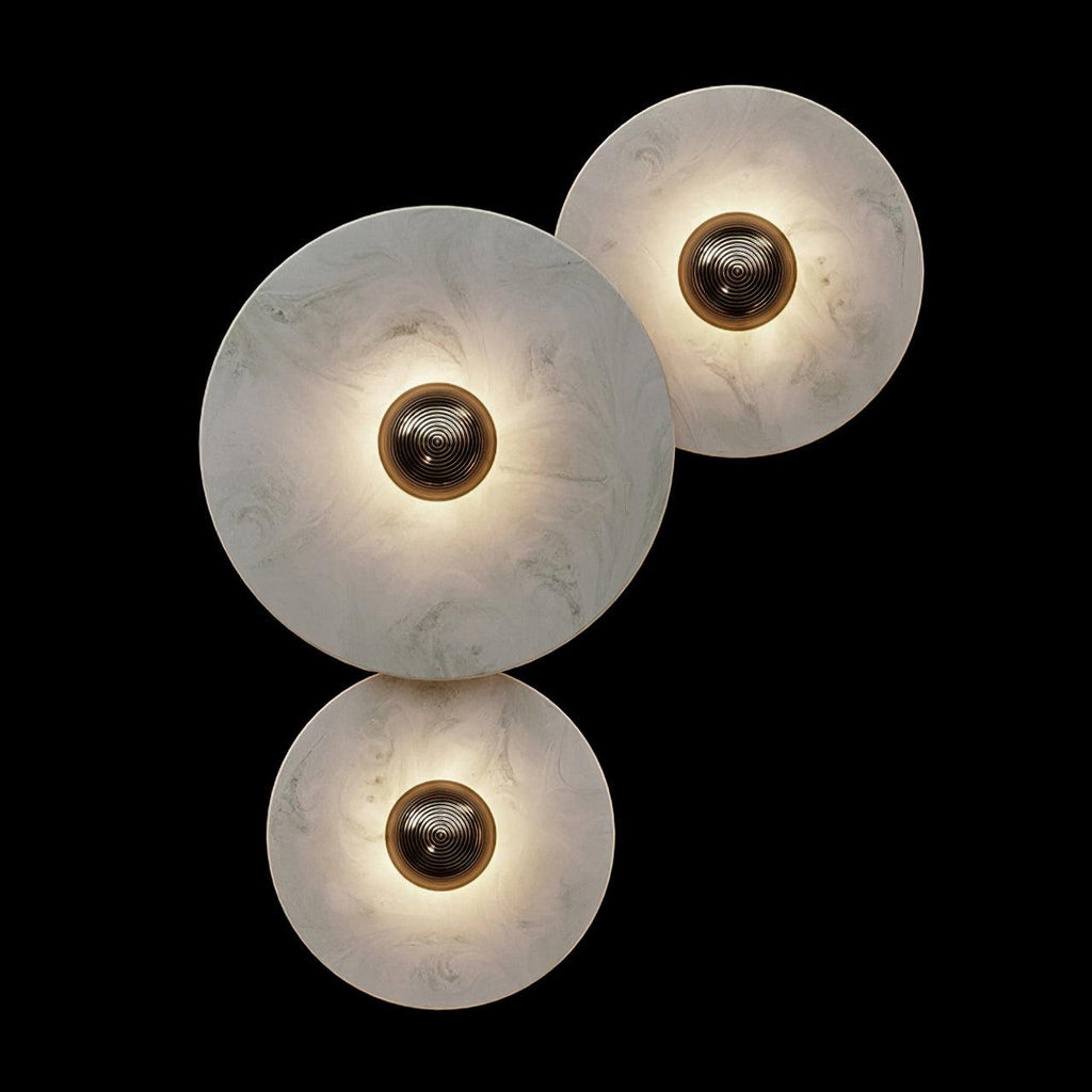 Round Alabaster Combination Wall Sconce