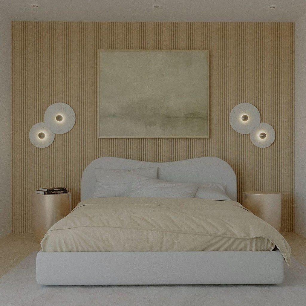 Round Alabaster Combination Wall Sconce